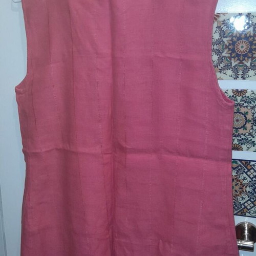 Cacharel women's linen sleeveless blouse coral color like new