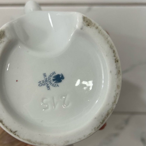 Porcelain spout Hollóházi like new, rare, gold rim