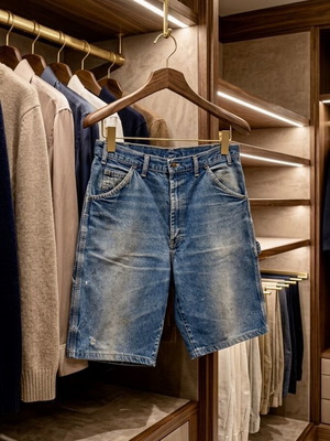 Dickies Carpenter Denim Jort Shorts used, size L W36