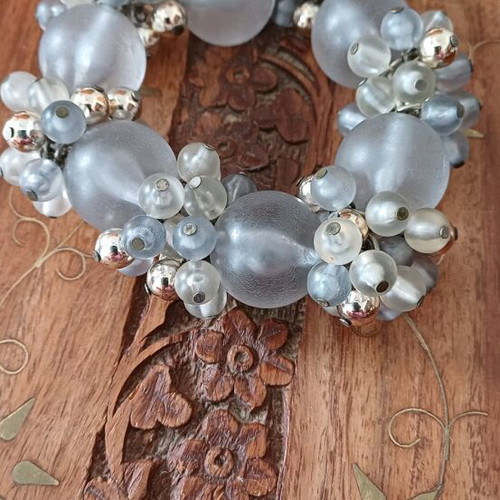 Necklace and bracelet set used, turquoise with beads
