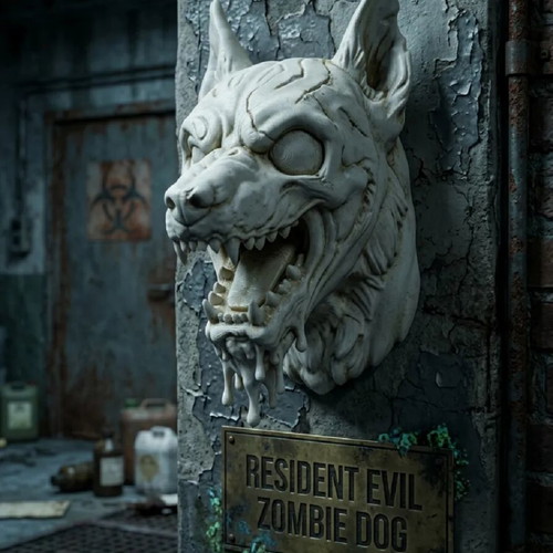 Resident Evil Zombie Dog wall decoration marble, new