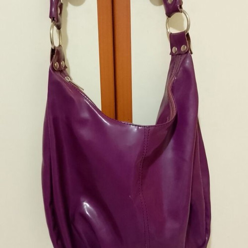 Handbag pvc purple used in good condition
