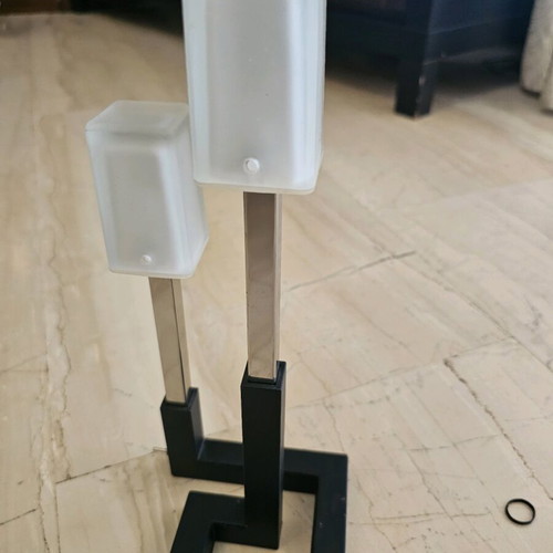 Ikea Korsby double light table lamp used, metal chrome vintage 1990