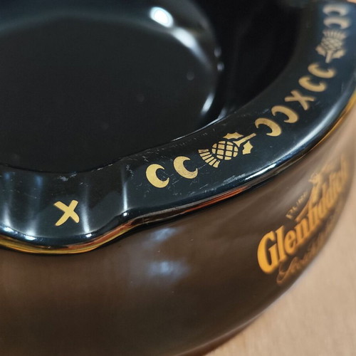 Glenfiddich Scotch Whisky Ceramic Ashtray used, vintage promotional