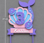 Mermaid Theme Cake Topper customizable