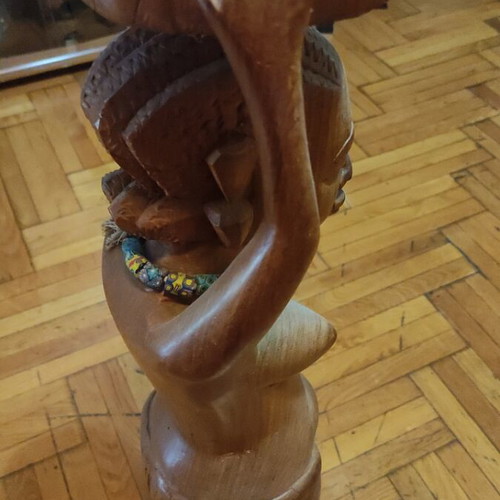 Wooden statue of a woman, like new, 85cm, African origin