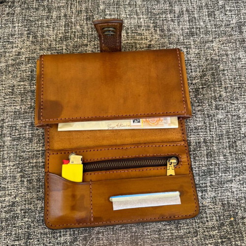 Handmade leather tobacco pouch