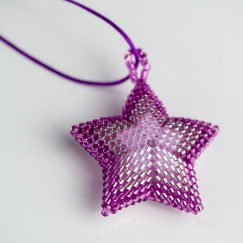 Star necklace made to order with pink and purple Delica beads