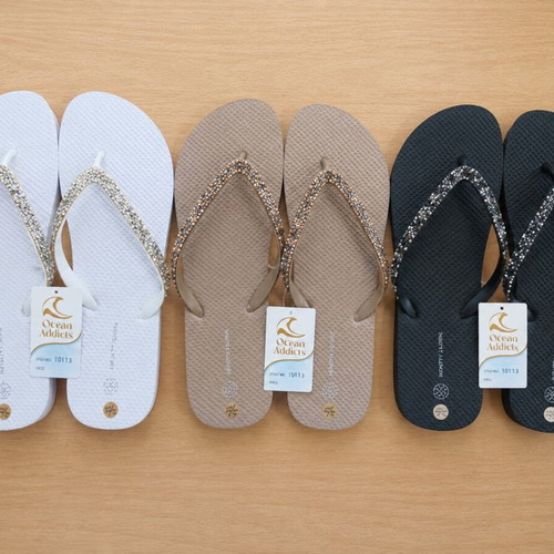 Infinity Cross flip flops with rhinestones, size 41/42