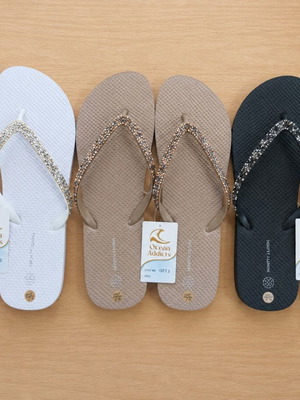 Infinity Cross flip flops with rhinestones, size 41/42