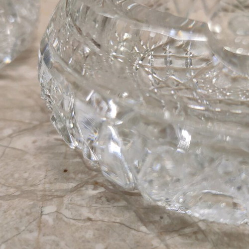 Handmade Bohemian Crystal Ashtrays like new, set of 2 pieces