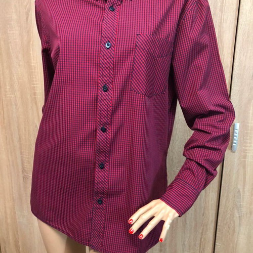 Fishbone Shirt new, size L, burgundy and black