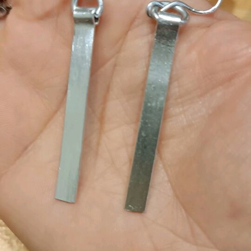 Silver bar earrings new, aluminum, minimal design