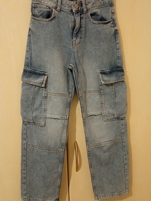 Terranova Denim Cargo Φαρδύ Τζιν Παντελόνι Με Ρυθμιζόμενη Μέση Σαν Καινούργιο