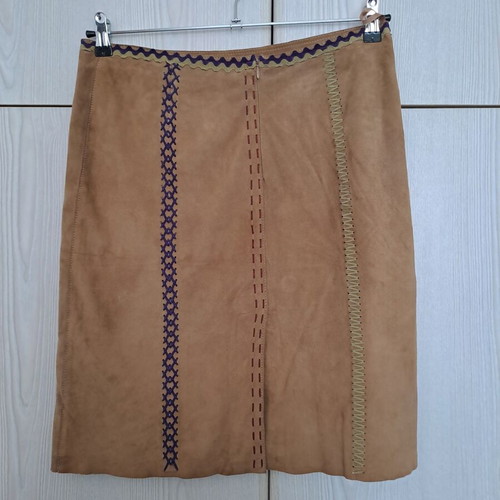 Trussardi leather skirt like new, very soft beige leather