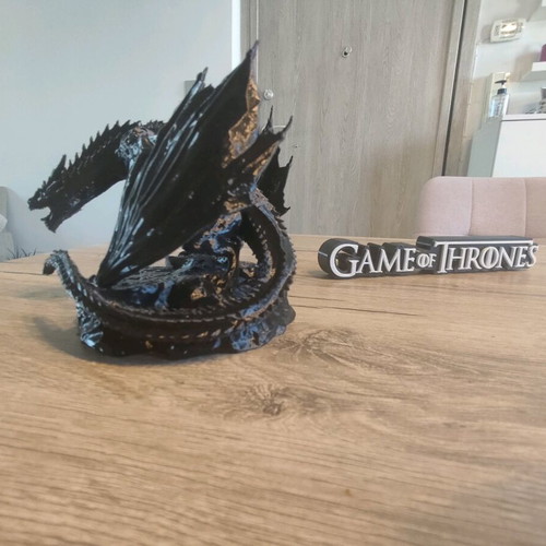 Game of Thrones 3D printed decorative set new with dragon and stand