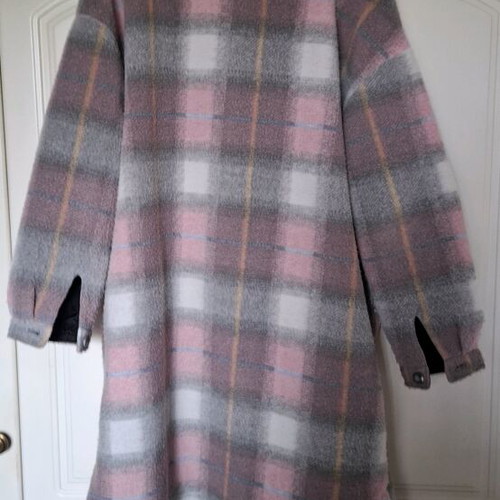 Sinsay women's coat used, pink and gray