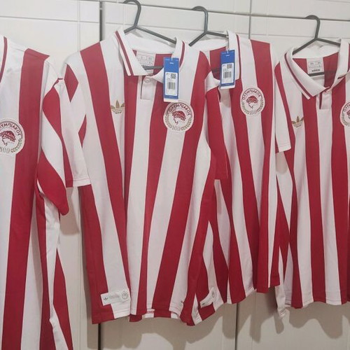 Genuine Olympiakos collectible anniversary jerseys new, pack of 5