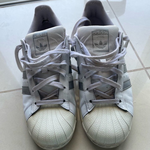 Adidas sneakers used, size 40, white and silver
