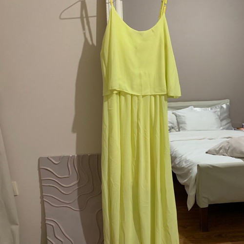 Jolly Boutique Women's Long Summer Dress Neon Yellow S/M like new