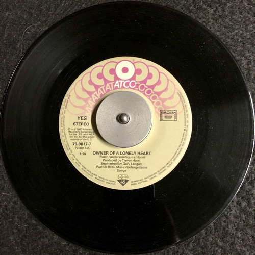 Yes Owner Of A Lonely Heart 7" Vinyl Single, 45 RPM, Pop