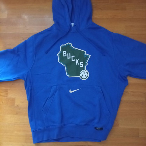NBA Milwaukee Bucks City Edition hoodie like new, size L, blue, Nike