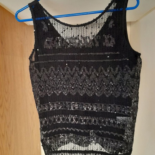Black see through mesh blouse size S