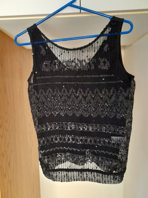 Black see through mesh blouse size S