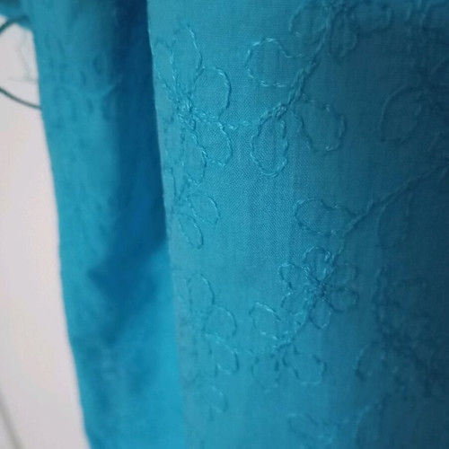 Shirt blouse XXL like new, cotton with embroidery blue turquoise