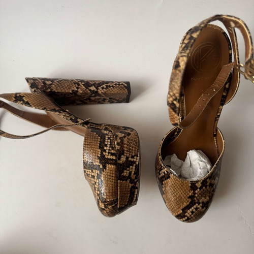Kurt Geiger high heels snake style with thick heel like new, brown