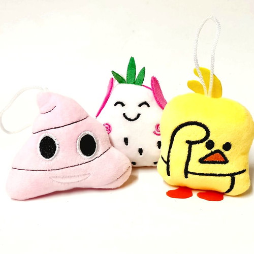 Plush Keyring Set Poop Dragon Fruit Little Yellow Duck New