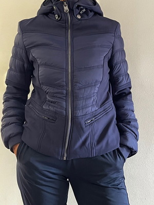 Talence jacket new, blue, hooded with synthetic fur lining