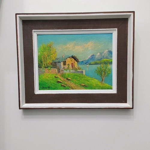 Painting used 58x48 cm framed signed