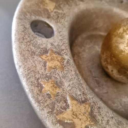Decorative bowl candlestick with fruits like new, silver and gold