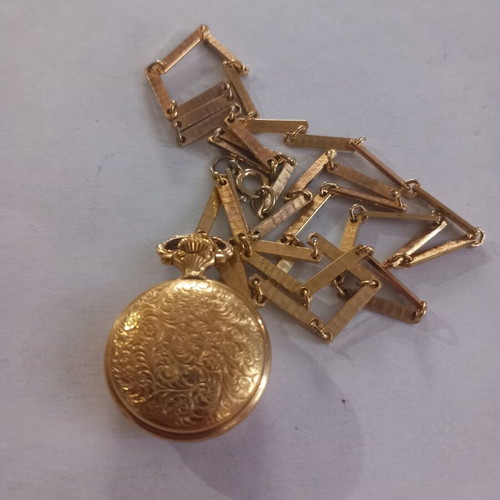 Winding necklace watch with chain like new