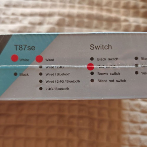 TDKB T87SE Mechanical Keyboard White Red Switch new