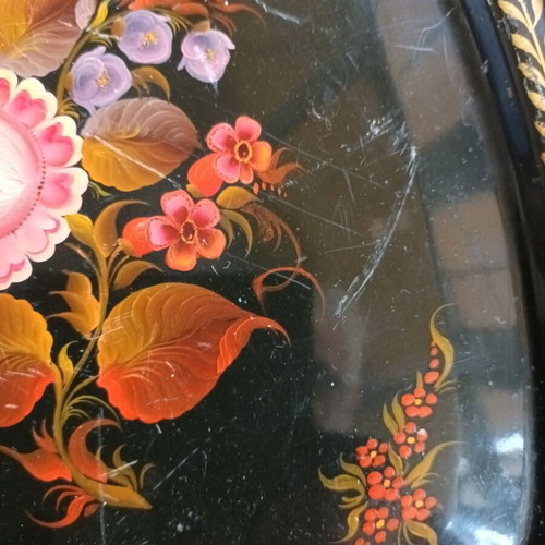 Hand-painted serving tray used