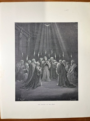 Engraving used, Gustave Doré, vintage 29x36