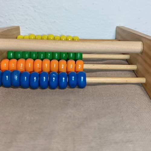 Wooden abacus used