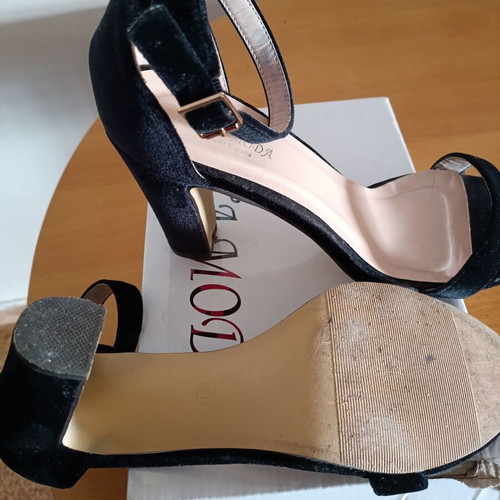 Velvet black sandals used Alta Moda size 41