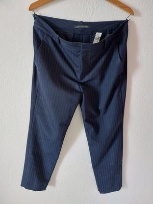 Zara blue office pants Large new with subtle white stripe