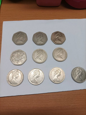 Great Britain Coins Used, Lot of 38 Pieces