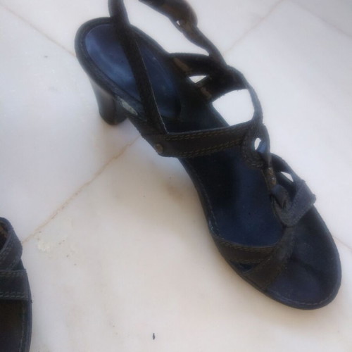 Black sandals used No 38.5, German leather with 4 cm heel
