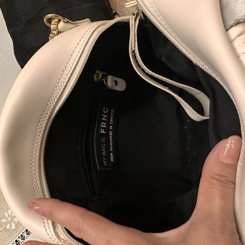 FRNC crossbody bag, white and gold