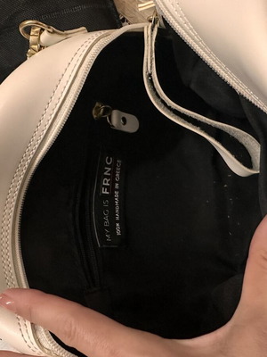 FRNC crossbody bag, white and gold