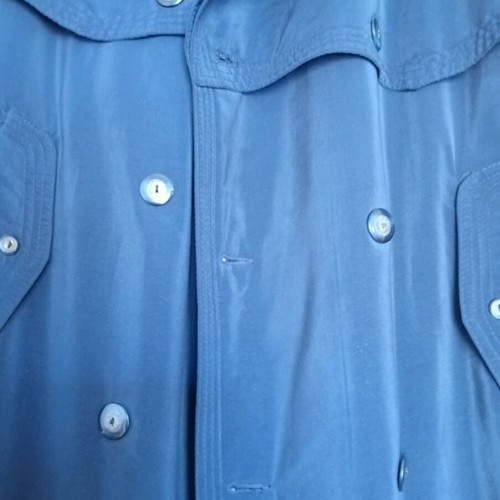 Avanti blue velvet trench coat like new, size L