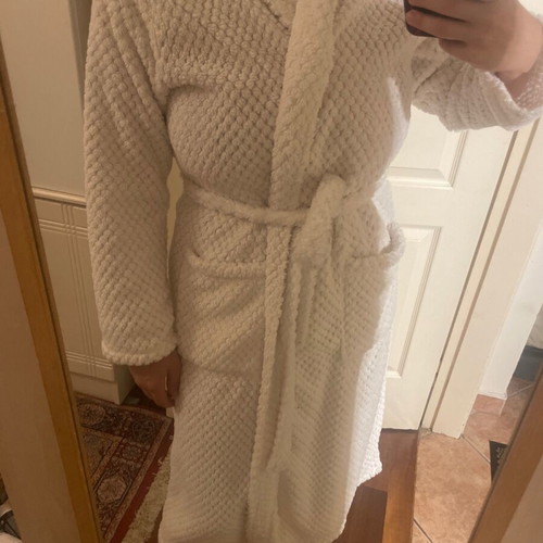 White unisex house robe with very soft fabric