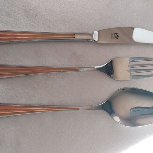 Inox gold cutlery set Solingen rostfrei, 12 pieces each