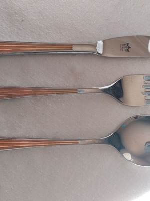 Inox gold cutlery set Solingen rostfrei, 12 pieces each