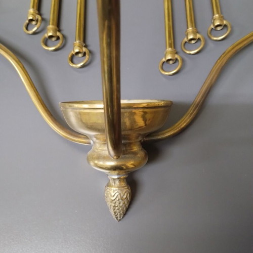 Bronze ceiling light with opaline glass like new